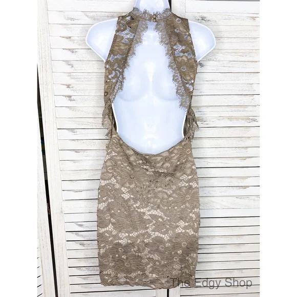 Windsor | Open Back Halter Eyelash Lace Dress - Picture 2 of 6